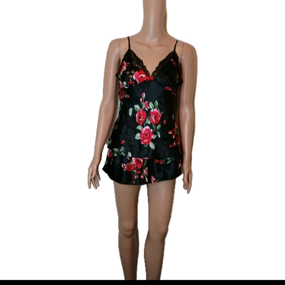 APT.9 Floral Lace Trim  Camisole Set 2pcs Shirt szS Short sz M Used